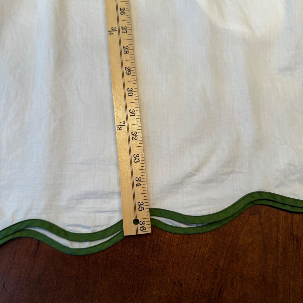 LAKE Pajamas Nightgown Women Large White Green Scallop Trim Cotton Sleep Dress - Picture 8 of 8